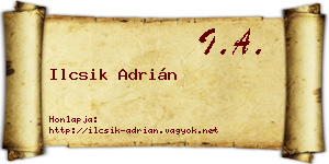 Ilcsik Adrián névjegykártya
